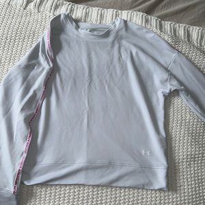 Under Armor Pullover Brand New Size Medium White with Pink Stripe on Sleeves